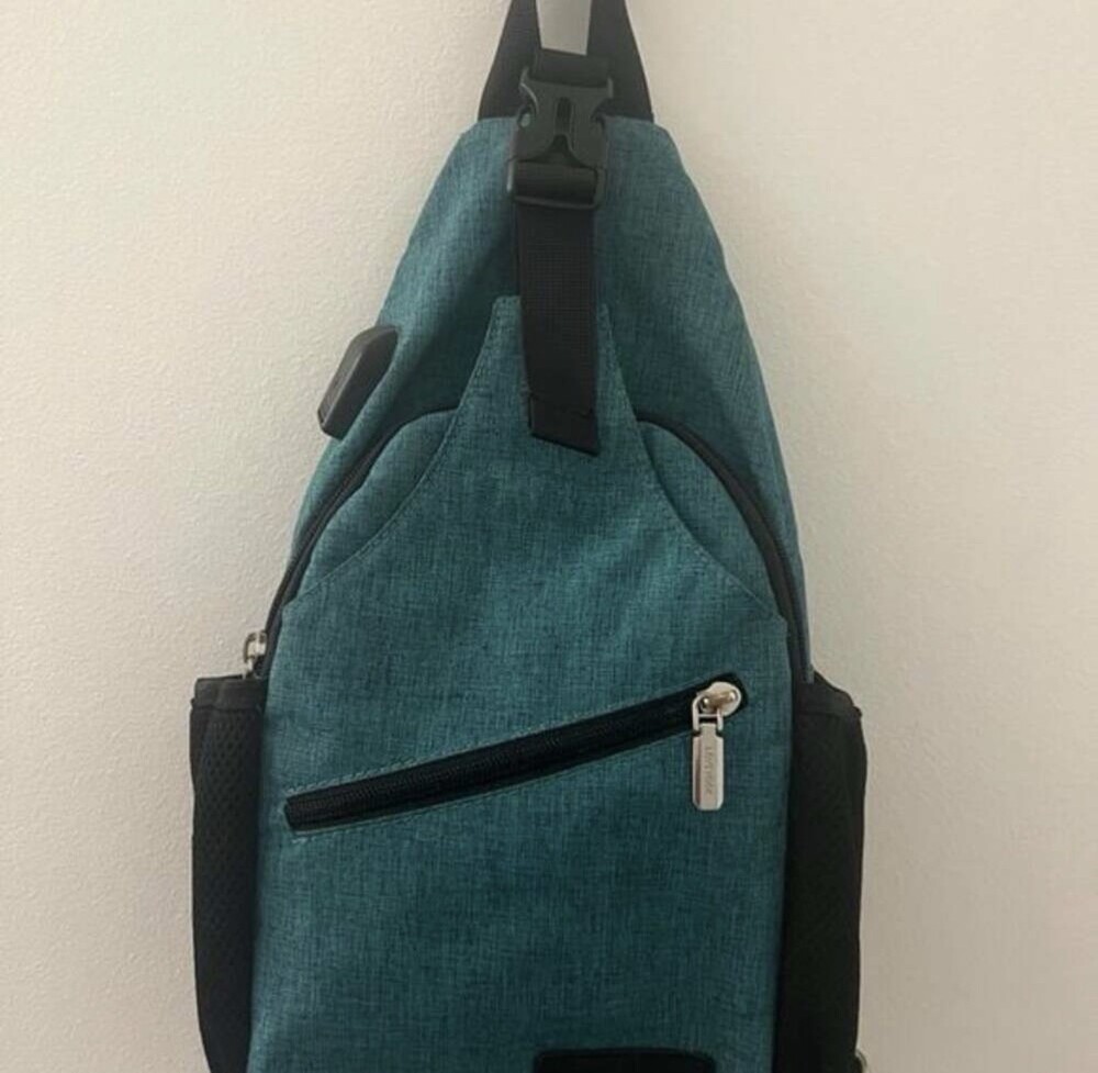 Lovevook Teal Sling Crossbody Backpack with USB Charging Port